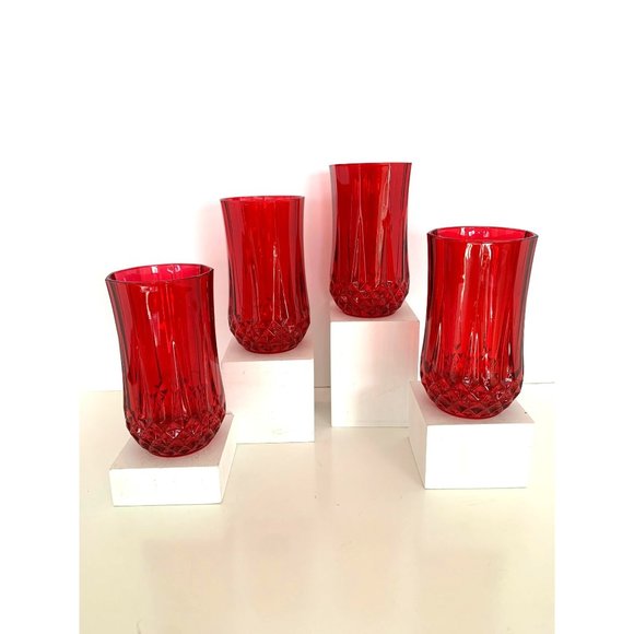 Ruby Red Glass Tumblers - Picture 1 of 6